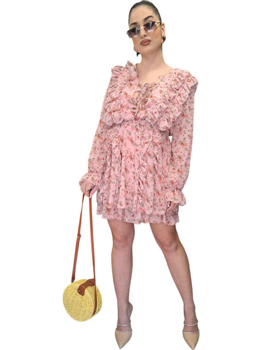 Remix Sommer Mini Damenkleid Rosa
