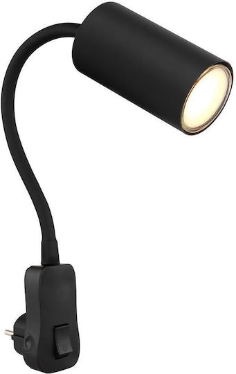 Globo Lighting Lamp Wall with Socket GU10 and Switch Black 5.5x43cm