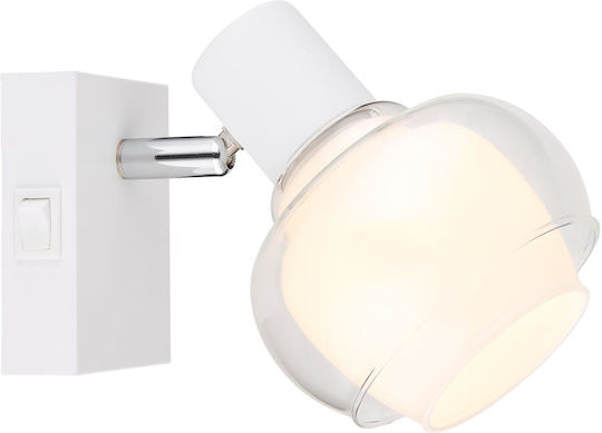 Globo Lighting Осветително тяло За стена с фасунга E14 и ключ Бял 10.5x12.5см.