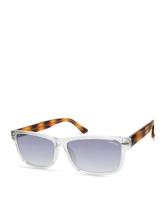 Kenneth Cole Unisex Γυαλιά Ηλίου με Διάφανο Κοκκάλινο Σκελετό και Γκρι Ντεγκραντέ Φακό
