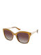Kenneth Cole Women's Sunglasses with Beige Plastic Frame and Brown Gradient Lens