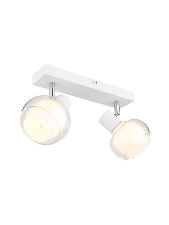 Globo Lighting Double Spot with Socket E14 in White Color