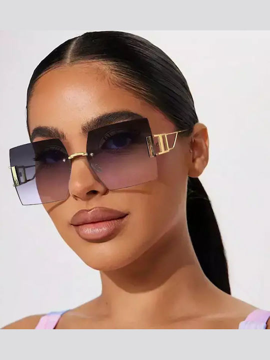 Women's Sunglasses with Brown Tartaruga Plastic Frame and Brown Gradient Lens G-25