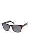 Kenneth Cole Unisex Sunglasses with Brown Tartaruga Plastic Frame and Gray Lens