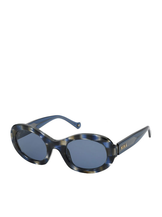 Nina Ricci Women's Sunglasses with Brown Tartaruga Plastic Frame and Blue Lens S0388637