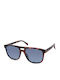 Kenneth Cole Men's Sunglasses with Brown Tartaruga Plastic Frame and Blue Lens