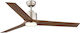 Globo Lighting Modesto Ventilator De Tavan 148cm Cu Lentile De Mărire Gri / Argintiu