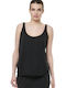Damen Bluse Baumwolle Ärmellos Black