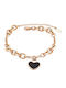 Charmy Damentrailing Armband Kette Mit Herz-Design Aus Stahl Vergoldet 8cm