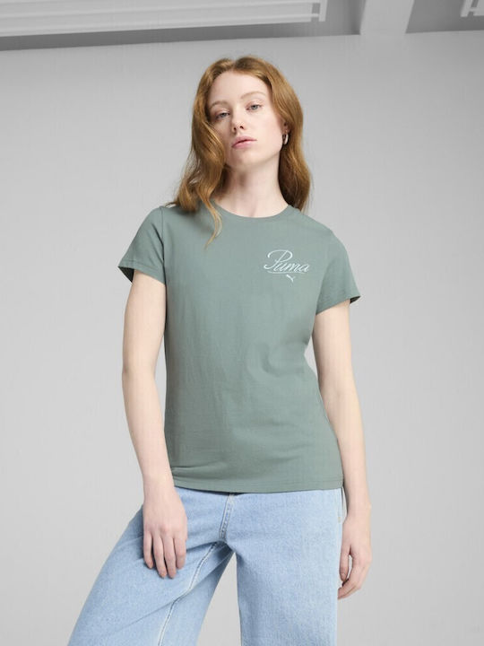 PUMA Essentials Script Γυναικεία Μπλούζα Κοντομ...