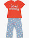 Minerva Kids' Pajamas Summer red HAPPY MORNINGS