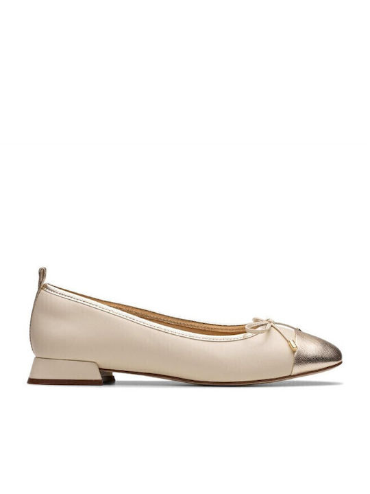Leather Ballerinas Court Beige