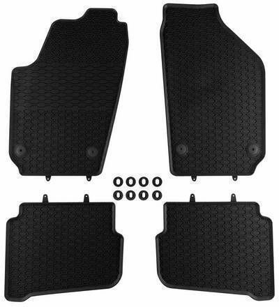 Carro 247502 Rubber Mats Volkswagen Polo 2001-2009 Fox 2005-2010 Skoda Fabia 1999-2008 Seat Ibiza Cordoba 2002-2008 4 Pieces Black