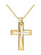 Papoulidis Jewellery Ανδρικός Χρυσός Σταυρός 14Κ Διπλής Όψης χωρίς Αλυσίδα