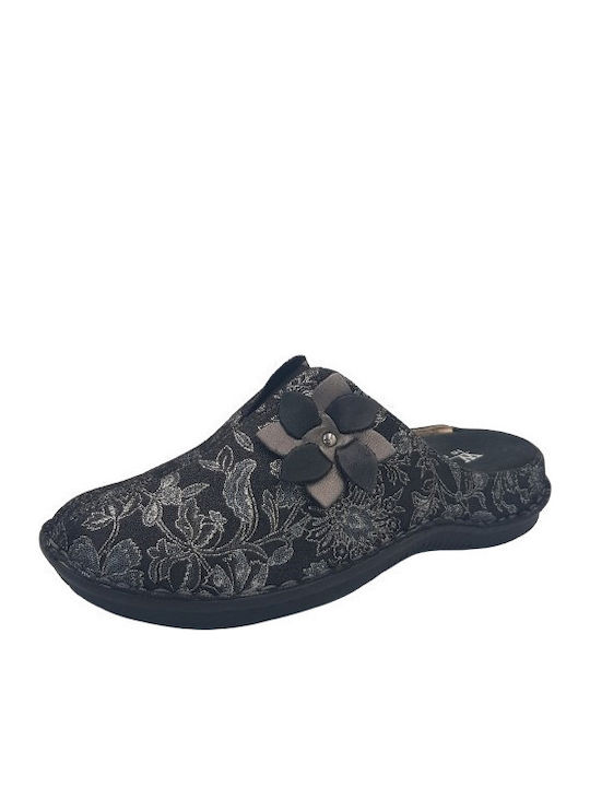Anatomical Leather Women's Slippers Black