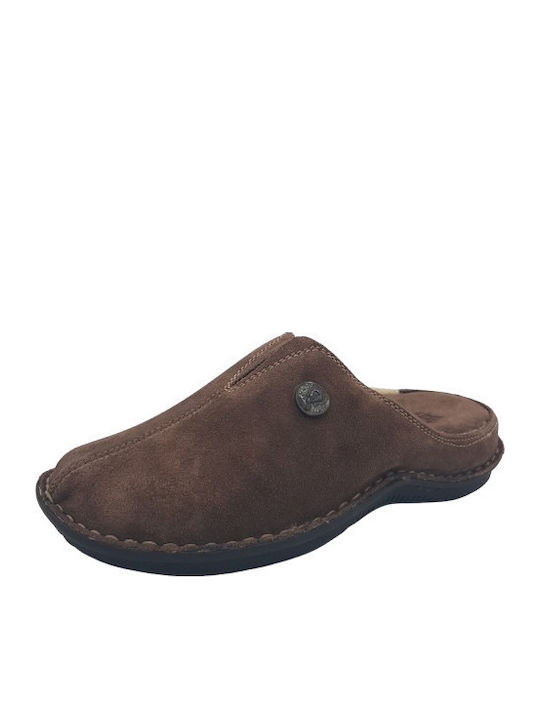 Anatomical Leather Women's Slippers Brown