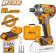 Ingco CIRLI2028E Παλμικό Κατσαβίδι Μπαταρίας Brushless 20V 2x2Ah