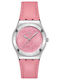 Swatch Swatch Γυναικείο Ρολόι 33mm Μπαταρίας με Ροζ Δερμάτινο Λουράκι