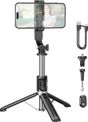 Borofone BY12 Selfie Stick με Bluetooth / Τηλεχειριστήριο Μαύρο