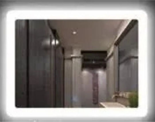 Martin Банско Огледало LED Touch от Плайвуд 60x80см Бял