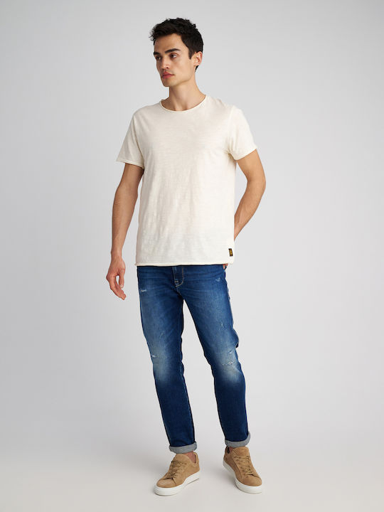 Sapphire Ανδρικό Παντελόνι Τζιν με Slim Tapered Εφαρμογή Μπλε