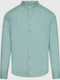 Long-sleeved Linen Shirt Sage Green