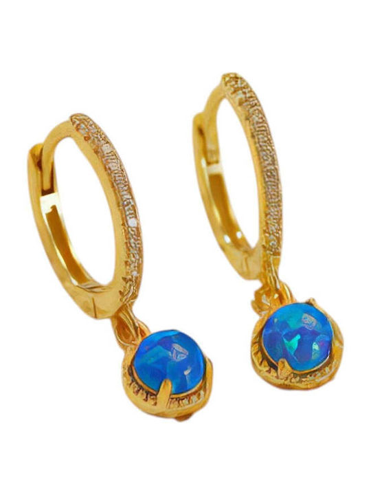 Charmy Earrings Hoops made of Silver Gold Plated with Stones