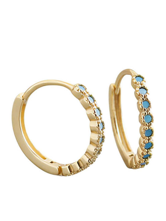 Charmy Earrings Hoops made of Silver Gold Plated with Stones