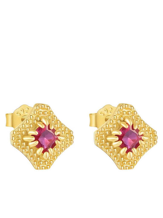 Charmy Earrings made of Silver Gold Plated with Stones