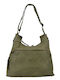 Leather Women's Bag Shoulder Khaki