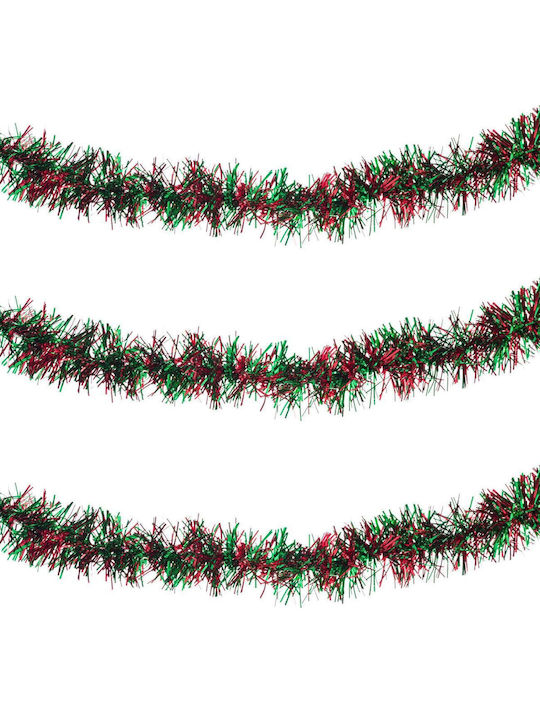 Christmas Tinsel Model Tinsel Color Green Red Dimensions 3m X 5cm Material Plastic