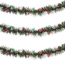 Christmas Tinsel Model Tinsel Color Green Red Dimensions 3m x 5cm Material Plastic