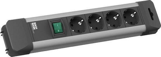 Bachmann Захранваща лента 4 Позиции с USB-A и Кабел 2м Черен