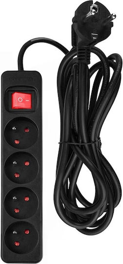 NEO Steckdosenleiste 4 Positionen mit Schalter und Kabel 3m