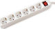 Value Steckdosenleiste 6 Positionen mit Schalter und Kabel 3m