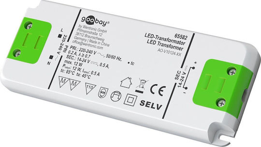 Goobay Ρυθμιζόμενο Dimmable Τροφοδοτικό LED IP20 Ισχύος 12W με Τάση Εξόδου 24V