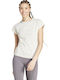 Essentials Linear Women's Sports Short Sleeve Beige Blouse