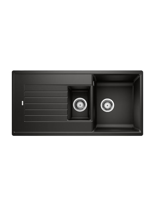 Blanco Drop-In Мивка от Синтетичен Гранит със смесител Ш100xД50см Черен