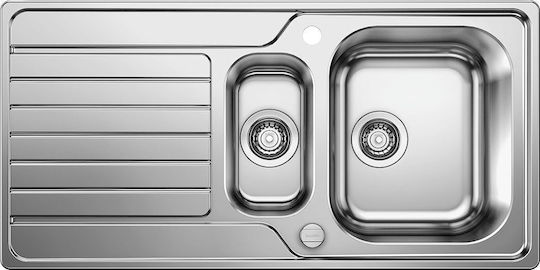 Blanco Drop-In Sink Inox Brushed with Faucet W100xD50cm Silver