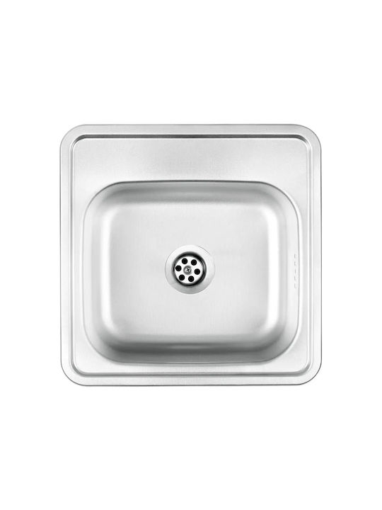 Deante Ένθετος Νεροχύτης Inox με Μπαταρία Μ38xΠ38cm Ασημί