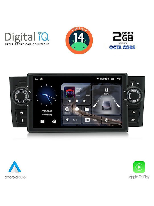 Digital IQ Sistem Audio Auto pentru Fiat Grande Punto 2005-2012 (Bluetooth/USB/AUX/WiFi/GPS/Apple-Carplay/Android-Auto) cu Ecran Tactil 7"