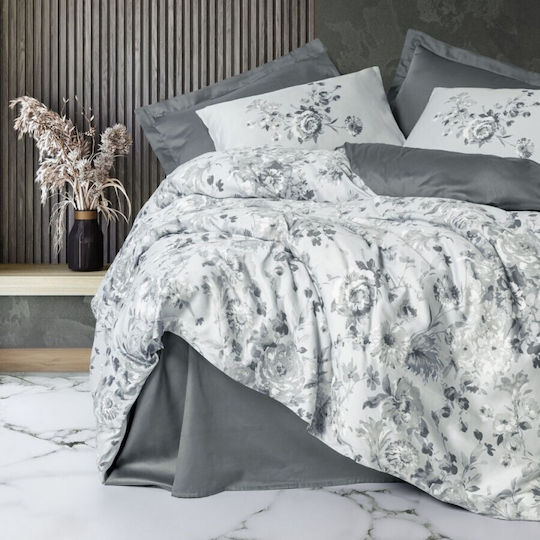 Cotton Box Bettbezug-Set Doppelbett mit 4 Kissenbezügen & 1 Bettlaken 200x220 Soft Gray