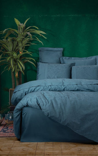 Cotton Box Bettbezug-Set Doppelbett mit 2 Kissenbezügen & 1 Bettlaken 200x220 Petrol Blau
