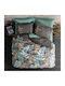 Cotton Box Set Husă de Pilotă Dublă cu 4 Fețe de Pernă & 1 Cearsaf 200x220 Verde