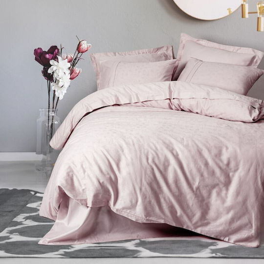 Cotton Box Bettbezug-Set Doppelbett mit 2 Kissenbezügen & 1 Bettlaken 200x220 Powder Pink
