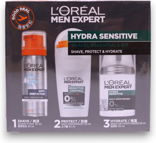 Travel Set L'oreal Paris Men Expert Alcohol-Free Hydrating & Regenerating Day & Night Face Cream 50 Ml + Men Expert Alcohol-F