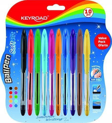 Keyroad Κλασικό Στυλό Keyroad Ball Pen Soft Jet 0,7mm 1 0τμχ Blister Mix Χρωμάτων