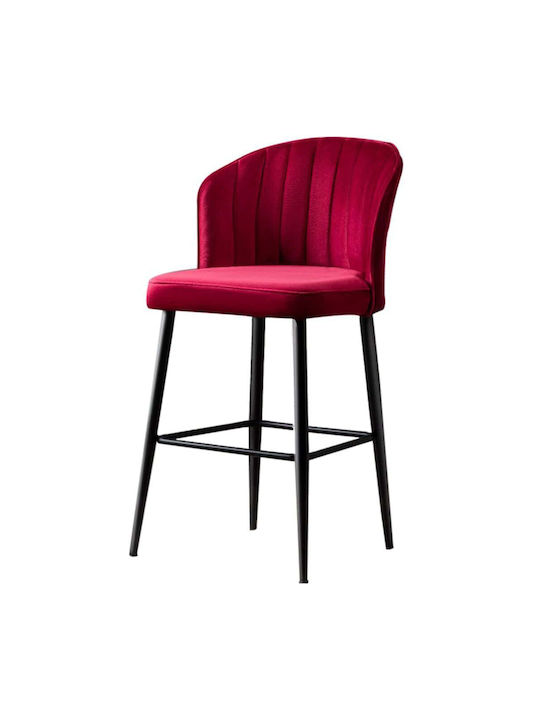 Σκαμπό Μπαρ Μεταλλικό Claret Red 4τμχ 52x42x97εκ.