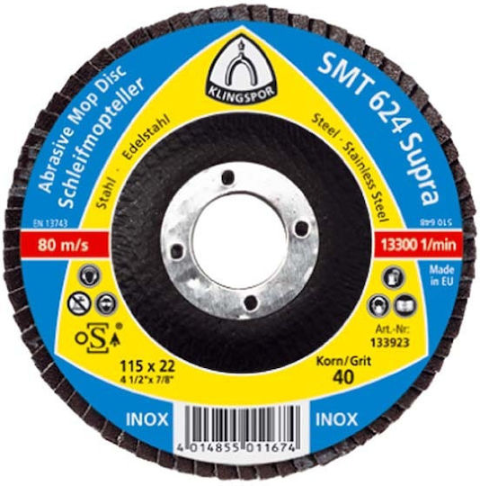 Klingspor Δίσκος Λείανσης Πτερύγια 125mm Κόκκος 120 Smt 624 222111