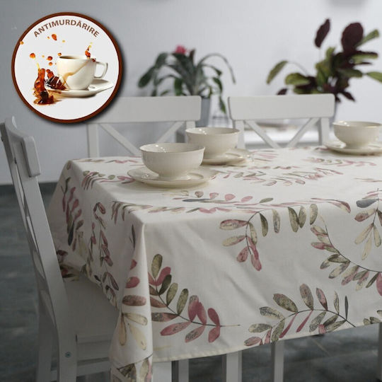 Pucioasa Stain Resistant Tablecloth Pastel Leaves 140x180cm